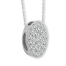 Bright Halo Lab Grown Diamonds .52ctw Pavé Oval Pendant with Chain