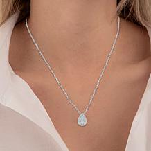 Bright Halo Lab Grown Diamonds .53ctw Pavé Pear Pendant with Chain