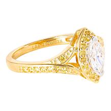 Bright Halo Lab Grown Diamonds .77ctw Gold-Plated Marquise Ring