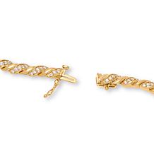 Bright Halo Lab Grown Diamonds Gold-Plated 4.12ctw Wave Necklace