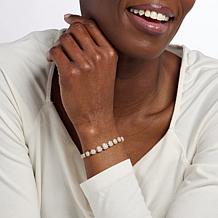 Bright Halo Lab Grown Diamonds Graduated Cluster Bracelet