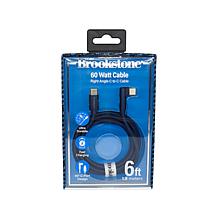 Brookstone C-to-C 60WT 6ft Braided with Alloy Tip and Right Angled End