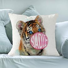 Bubble Gum Tiger Personalized 17" Throw Pillow