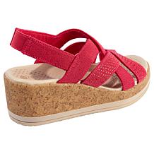 Bzees Ritz Sparkle Machine Washable Cork Wedge Sandal