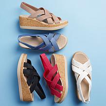 Bzees Ritz Sparkle Machine Washable Cork Wedge Sandal