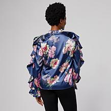 C Wonder by Christian Siriano Chiffon Drama Ruffle Blouse
