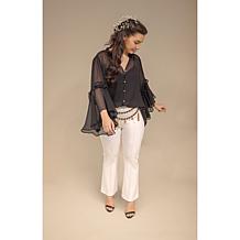 C Wonder by Christian Siriano Chiffon Drama Top