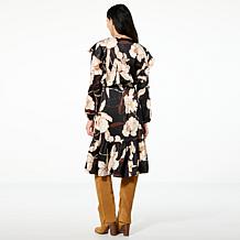 C Wonder by Christian Siriano Crepe Georgette Ruffle Dress