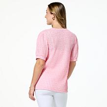 C Wonder by Christian Siriano Crepe Puff-Sleeve Top