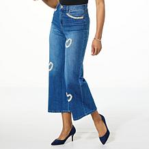 C Wonder by Christian Siriano Faux Pearl Heart Denim Jean