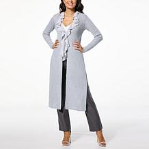 C Wonder by Christian Siriano Mixed Media Duster-Length Cardigan