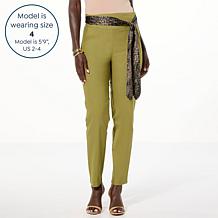 C Wonder by Christian Siriano Performance Stretch Knit Scarf Belt Pant