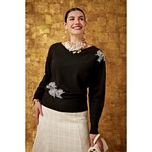 C Wonder by Christian Siriano Reversible Lace Dolman Sweater