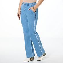 C Wonder by Christian Siriano Runway Frayed Denim Bootcut Jean