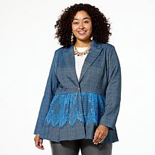 C. Wonder by Christian Siriano Runway Glen Plaid Lace 2-Tone Jacket