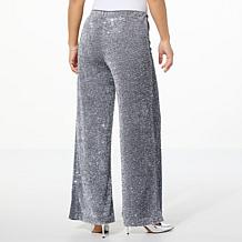 C Wonder by Christian Siriano Sequined Velvet Wide Leg Flare Pant