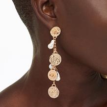 C Wonder by Christian Siriano Simulated Pearl Charm Dangle Earrings 