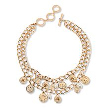 C Wonder by Christian Siriano Simulated Pearl Charm Toggle Necklace