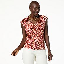 C Wonder by Christian Siriano Travel Jersey Knit Surplice Top