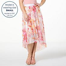 C Wonder by Christian Siriano Tulle and Satin Waist Hi-Low Skirt