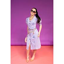 C Wonder by Christian Siriano Wonder Stretch Knit Denim Dress