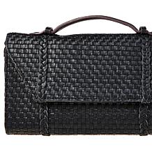 C. Wonder by Christian Siriano Woven Leather Crossbody Clutch Handbag