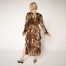 C Wonder Chiffon Faux Wrap Flounce Dress