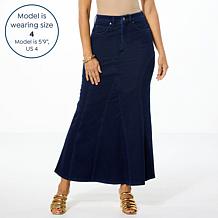 C Wonder Denim Paneled Maxi Skirt
