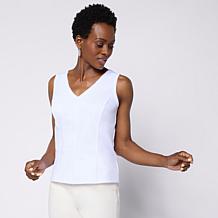 G by Giuliana Printed Denim-Like Mesh Top | HSN