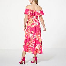 C Wonder On/Off the Shoulder Flounce Dress