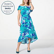 C Wonder On/Off the Shoulder Flounce Dress