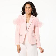 C Wonder Runway Mixed Media Blazer