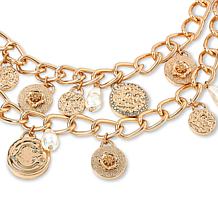 C Wonder Simulated Pearl Charm Toggle Necklace