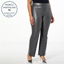 C Wonder Stretch Faux Leather Flare Leg Pant