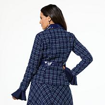 C Wonder Tweed and Faux Leather Moto Jacket