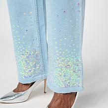 C Wonder Wide Leg Sequined Jean
