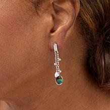 Canadian Ammolite Gems Ammolite and Shell Dangle Earrings