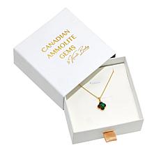 Canadian Ammolite Gems Ammolite Triplet Clover-Shaped Pendant w/Chain