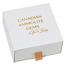 Canadian Ammolite Gems Ammolite Triplet Gold-Plated Clover-Shaped Ring