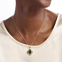 Canadian Ammolite Gems Blue Topaz Sterling Silver Pendant