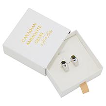 Canadian Ammolite Gems Cushion-Cut Ammolite Hoop Earrings