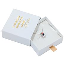 Canadian Ammolite Gems Cushion-Cut Ammolite Loop Pendant with Chain