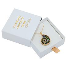 Canadian Ammolite Gems Gold-Plated Ammolite Shell Pendant with Chain