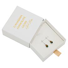 Canadian Ammolite Gems Pear-Shape Ammolite and Topaz Dangle Earrings