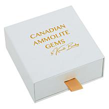 Canadian Ammolite Gems Rectangular Ammolite Drop Pendant with Chain