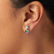 Canadian Ammolite Gems Sterling Silver Oval Ammolite Earrings