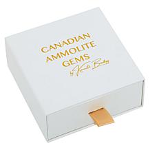 Canadian Ammolite Gems Trilliant-Cut Ammolite and White Topaz Earrings