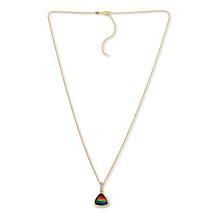 Canadian Ammolite Gems Trilliant-Cut Ammolite and White Topaz Pendant