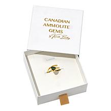 Canadian Ammolite Gems Trilliant-Cut Ammolite Bypass Ring
