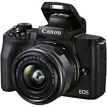 Canon EOS M50 Mark II Mirrorless Digital Camera w/15-45mm Lens - Black